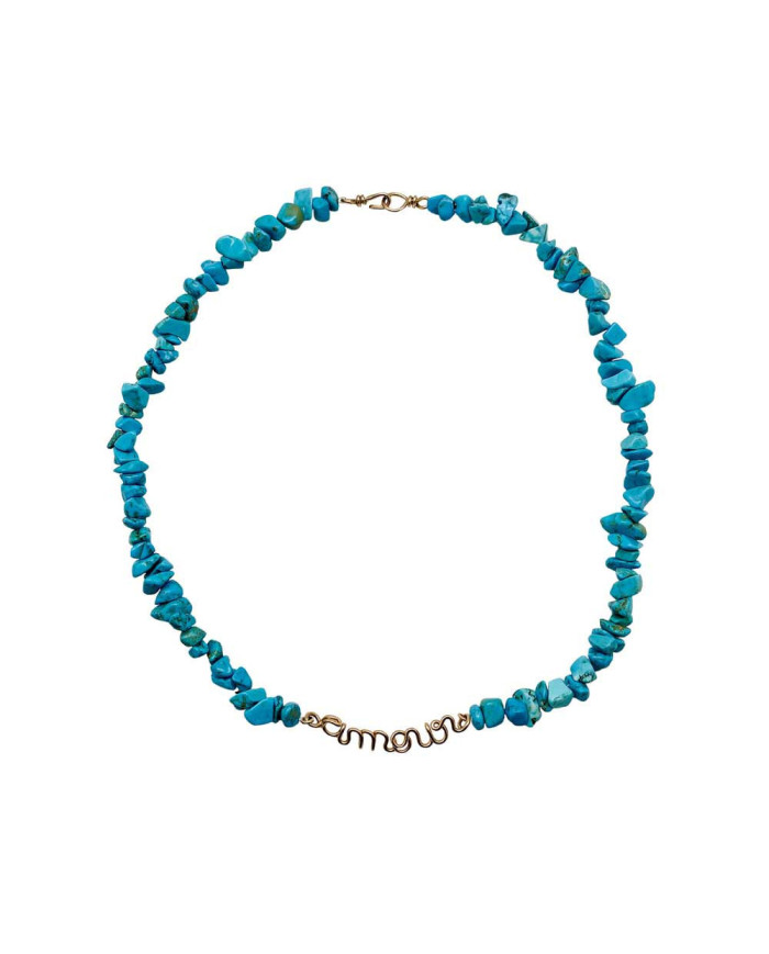 Collier "Amour" - Or & Turquoise