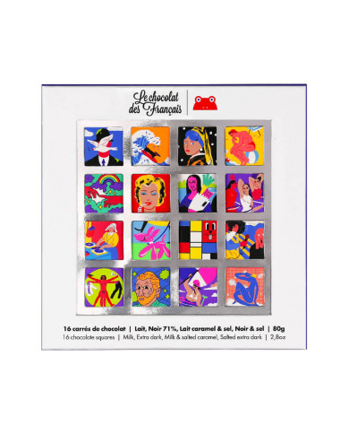 Box of 16 Art chocolate squares - 80g