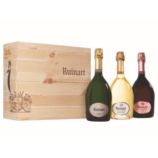 Coffret bois Trilogie Ruinart Coffret bois Trilogie Ruinart