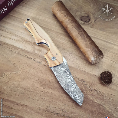 LE PETIT cigar cutter knife - Compass - Cuba Olivewood