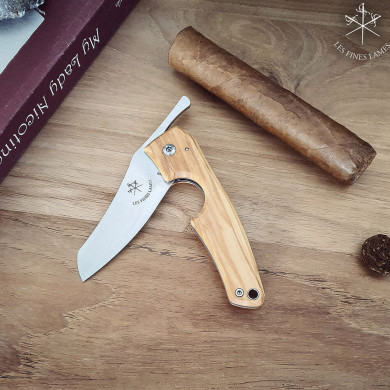 LE PETIT cigar cutter knife - Compass - Cuba Olivewood