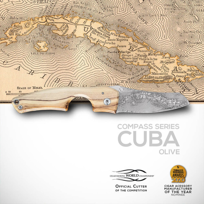 LE PETIT cigar cutter knife - Compass - Cuba Olivewood LE PETIT cigar cutter knife - Compass - Cuba Olivewood