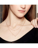 Multi Lonely Diamond Necklace - pink gold and diamonds