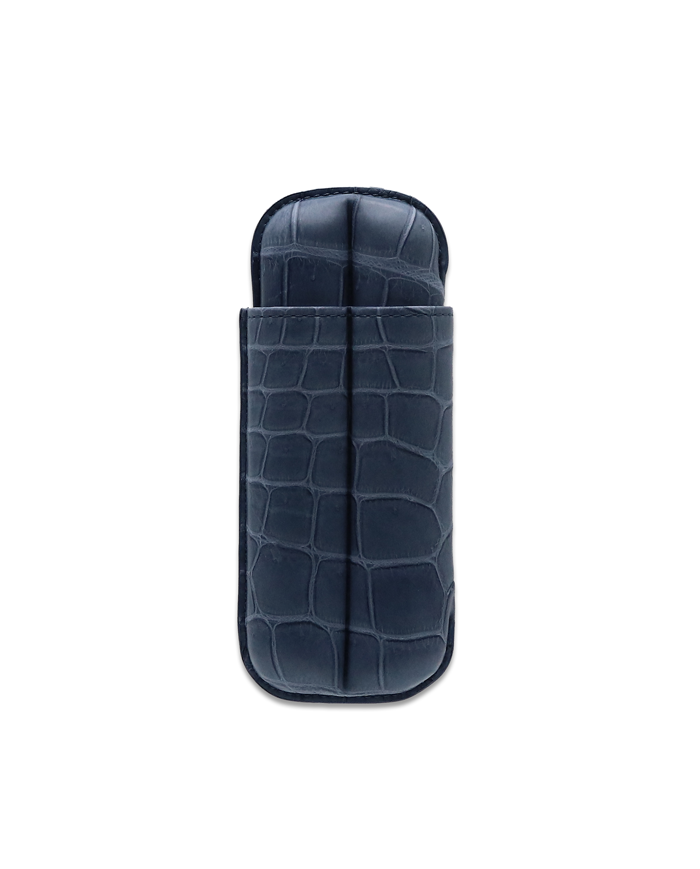 Wide Churchill 2 Cigar Case - Blue